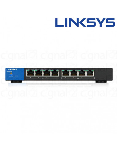 Switch Linksys LGS308P SMB 8 Puertos 10/100/1000 POE+ Switch Linksys LGS308P SMB 8 Puertos 10/100/1000 POE+