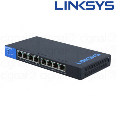 Switch Linksys LGS308P SMB 8 Puertos 10/100/1000 POE+ Switch Linksys LGS308P SMB 8 Puertos 10/100/1000 POE+