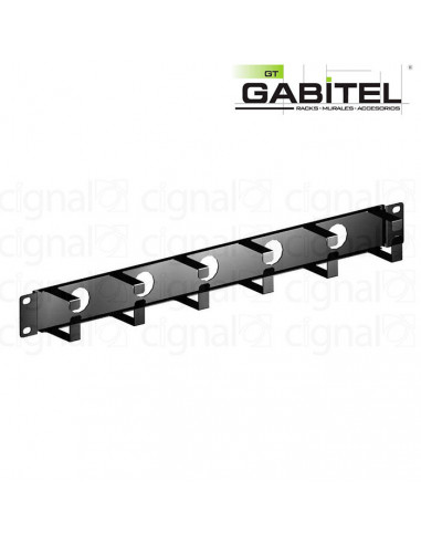 Organizador de cables Gabitel O-2US 19" 2U 6 anillos simple Negro