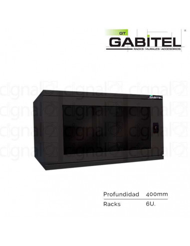 Rack Mural Gabitel M-CD-6U4N de 6U Compacto Negro