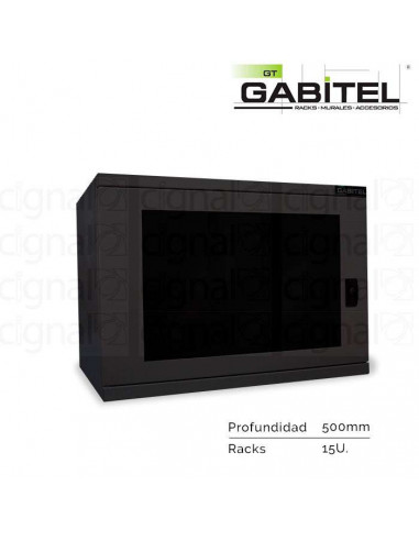 Rack Mural Gabitel M-CD-15U5N de 15U Compacto Negro