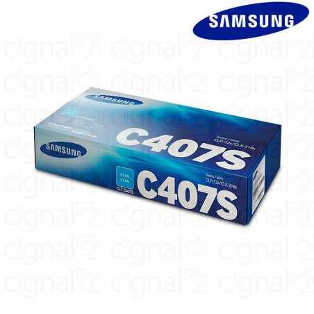 Cartucho Toner Samsung CLT-C407S Cian