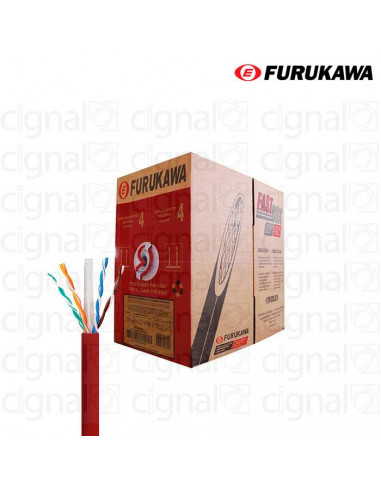 Bobina de Cable Furukawa UTP Cat. 6 interno Rojo x 305 Mts.