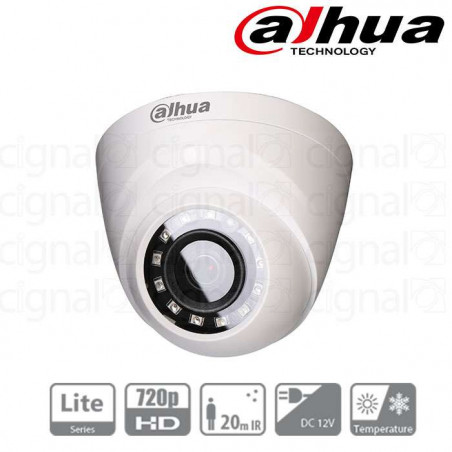 DAHUA HDAW1200EMA36 - Camara Domo HDCVI 1080p/ Microfono Integrado/ Lente  3.6 mm/ 90 Grados de Apertura/ IR de 50 Mts/ IP67/