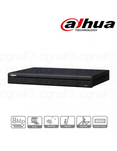 NVR DAHUA GRAB.16CAN. HASTA 8MP 2 SATA PORTS
