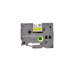 Cinta Brother TZe-S621 Negro / Amarillo 9mm de ancho x 8 m de largo - Laminada  Adhesivo extra 2