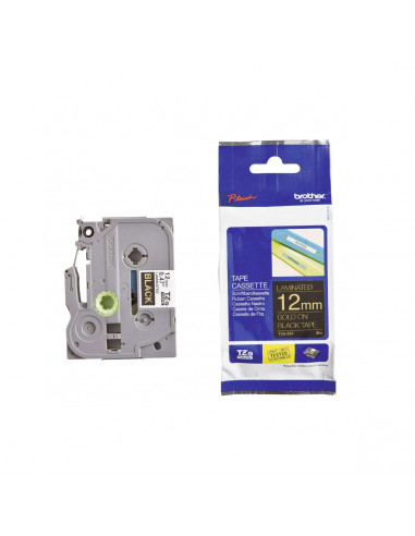 Cinta Brother TZe-334 Oro / Negro 12 mm de ancho x 8 m de largo - Laminada