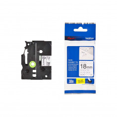 Cinta Brother TZe-SE4 de Seguridad Negro / Blanco 18mm de ancho x 8 m de largo - Laminada