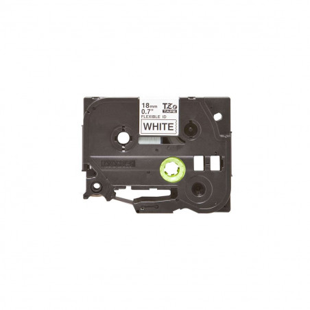 Cinta Brother TZe-FX241 Negro / Blanco 18 mm x 8 mm Flexible Cinta Brother TZe-FX241 Negro / Blanco 18 mm x 8 mm Flexible