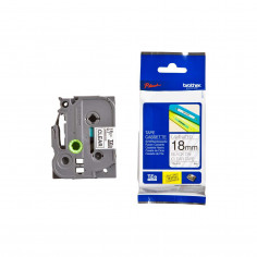 Cinta Brother TZe-S141 Negro / Transparente 18 mm de ancho x 8 m de largo - Laminada Adhesivo extra