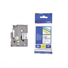 Cinta Brother TZe-241 Negro / Blanco 18 mm de ancho x 8 m de largo - Laminada