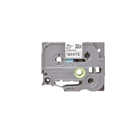 Cinta Brother TZe-241 Negro / Blanco 18 mm de ancho x 8 m de largo - Laminada Cinta Brother TZe-241 Negro / Blanco 18 mm de ancho x 8 m de largo - Laminada