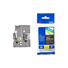Cinta Brother TZe-355 Blanco / Negro 24 mm de ancho x 8 m de largo - Laminada