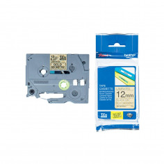 Cinta Brother TZe-MPGG31 Negro / Dorado 12mm de ancho x 4 m de largo - Laminada