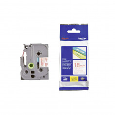 Cinta Brother TZe-242 Rojo / Blanco 18mm de ancho x 8 m de largo - Laminada