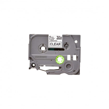 Cinta Brother TZe-111 Negro / Transparente 6 mm de ancho x 8 m de largo - Laminada Cinta Brother TZe-111 Negro / Transparente 6 mm de ancho x 8 m de largo - Laminada