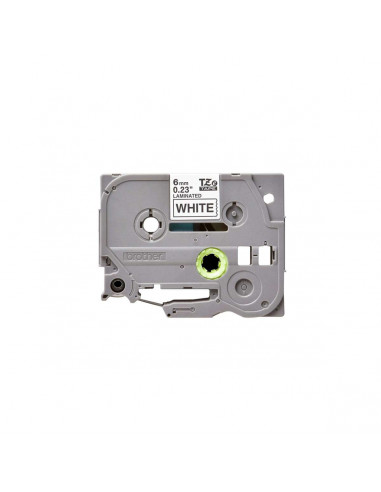 Cinta Brother TZe-211 Negro / Blanco 6 mm de ancho x 8 m de largo - Laminada Cinta Brother TZe-211 Negro / Blanco 6 mm de ancho x 8 m de largo - Laminada