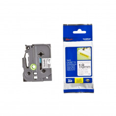 Cinta Brother TZe-S241 Negro / Blanco 18mm de ancho x 8 m de largo - Laminada Adhesivo extra