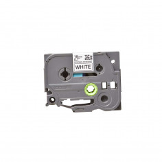 Cinta Brother TZe-S241 Negro / Blanco 18mm de ancho x 8 m de largo - Laminada Adhesivo extra 2