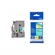 Cinta Brother TZe-741 Negro / Verde 18mm de ancho x 8 m de largo - Laminada