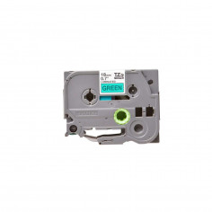 Cinta Brother TZe-741 Negro / Verde 18mm de ancho x 8 m de largo - Laminada 2