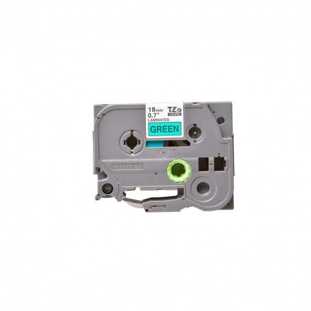 Cinta Brother TZe-741 Negro / Verde 18mm de ancho x 8 m de largo - Laminada Cinta Brother TZe-741 Negro / Verde 18mm de ancho x 8 m de largo - Laminada