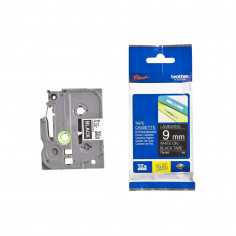 Cinta Brother TZe-325 Blanco / Negro 9 mm de ancho x 8 m de largo - Laminada