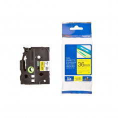 Cinta Brother TZe-S661 Negro / Amarillo 36 mm de ancho x 8 m de largo - Laminada  Adhesivo extra