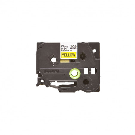 Cinta Brother TZe-FX651 Negro / Amarillo 24 mm de ancho x 8 m de alto Flexible Cinta Brother TZe-FX651 Negro / Amarillo 24 mm de ancho x 8 m de alto Flexible