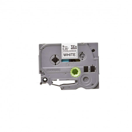 Cinta Brother TZe-S221 Negro / Blanco 9 mm de ancho x 8 m de largo - Laminada Adhesivo extra Cinta Brother TZe-S221 Negro / Blanco 9 mm de ancho x 8 m de largo - Laminada Adhesivo extra