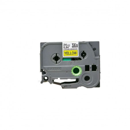 Cinta Brother TZe-S651 Negro / Amarillo 24mm de ancho x 8 m de largo - Laminada  Adhesivo extra Cinta Brother TZe-S651 Negro / Amarillo 24mm de ancho x 8 m de largo - Laminada  Adhesivo extra