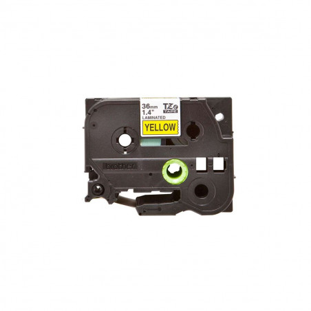 Cinta Brother TZe-661 Negro / Amarillo 36 mm de ancho x 8 m de largo - Laminada Cinta Brother TZe-661 Negro / Amarillo 36 mm de ancho x 8 m de largo - Laminada