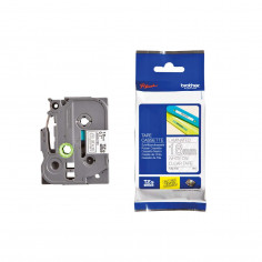 Cinta Brother TZe-145 Blanco / Transparente 18 mm de ancho x 8 m de largo - Laminada