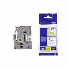 Cinta Brother TZe-S211 Negro / Blanco 6 mm de ancho x 8 m de largo - Laminada Adhesivo extra