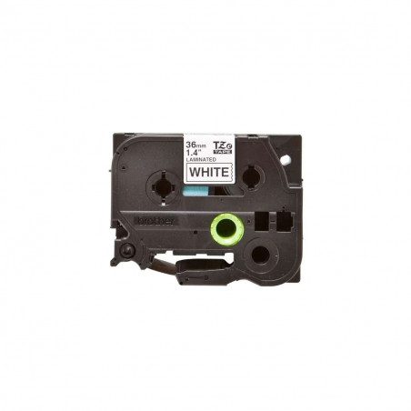 Cinta Brother TZe-261 Negro / Blanco 36 mm de ancho x 8 m de largo - Laminada Cinta Brother TZe-261 Negro / Blanco 36 mm de ancho x 8 m de largo - Laminada