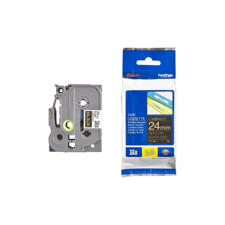 Cinta Brother TZe-354 Oro / Negro 24 mm de ancho x 8 m de largo - Laminada