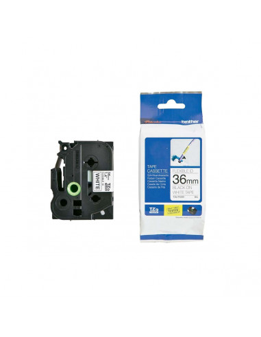 Cinta Brother TZe-FX261 Negro / Blanco 26 mm x 8 m Flexible