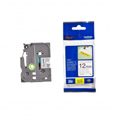 Cinta Brother TZe-S231 Negro / Blanco 12mm de ancho x 8 m de largo - Laminada Adhesivo extra