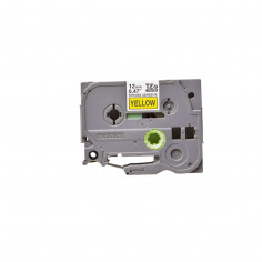 Cinta Brother TZe-S631 Negro / Amarillo 12mm de ancho x 8 m de largo - Laminada  Adhesivo extra 2