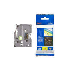 Cinta Brother TZe-344 Oro / Negro 18 mm de ancho x 8 m de largo - Laminada