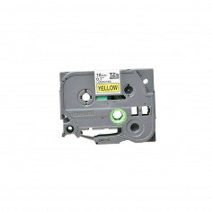 Cinta Brother TZe-641 Negro / Amarillo 18 mm de ancho x 8 m de largo - Laminada 2