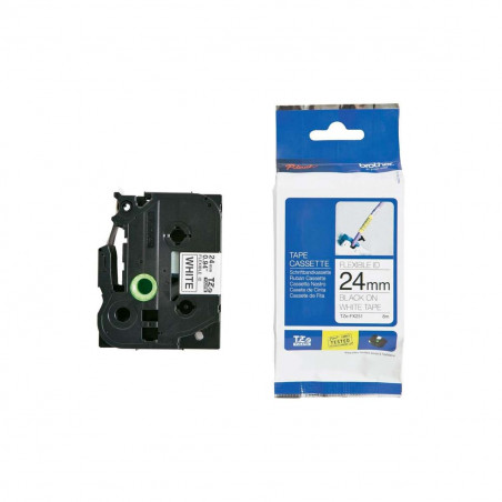 Cinta Brother TZe-FX251 Negro / Blanco 24 mm x 8 m Flexible Cinta Brother TZe-FX251 Negro / Blanco 24 mm x 8 m Flexible