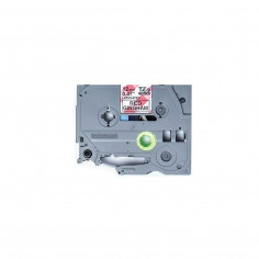 Cinta Brother TZe-MPRG31 Negro / Cuadrille rojo 12mm de ancho x 4 m de largo - Laminada 2