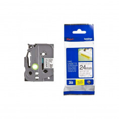 Cinta Brother TZe-S151 Negro / Transparente 24 mm de ancho x 8 m de largo - Laminada Adhesivo extra