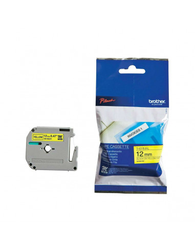 Cinta Brother M-631 Negro / Amarillo 12 mm- No laminadas