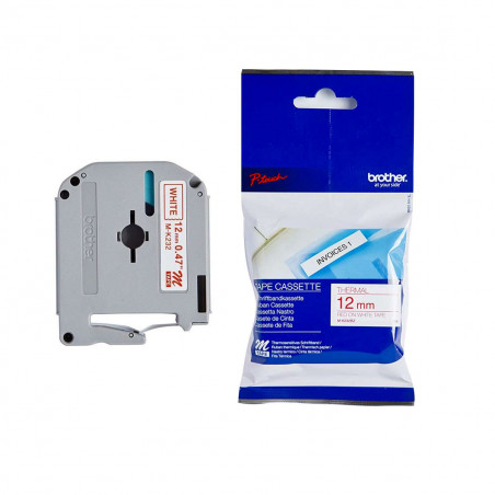 Cinta Brother M-232 Rojo / Blanco 12 mm x 8m - No laminadas Cinta Brother M-232 Rojo / Blanco 12 mm x 8m - No laminadas