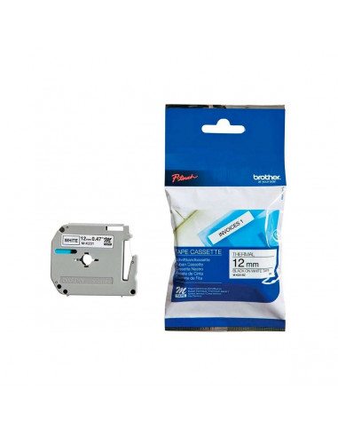 Cinta Brother M-231 Negro / Blanco 12 mm x 8m - No laminadas