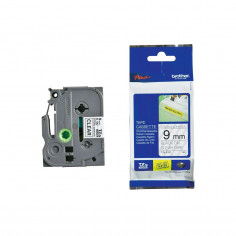 Cinta Brother TZe-S121 Negro / Transparente 9 mm de ancho x 8 m de largo - Laminada Adhesivo extra
