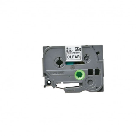 Cinta Brother TZe-S121 Negro / Transparente 9 mm de ancho x 8 m de largo - Laminada Adhesivo extra Cinta Brother TZe-S121 Negro / Transparente 9 mm de ancho x 8 m de largo - Laminada Adhesivo extra