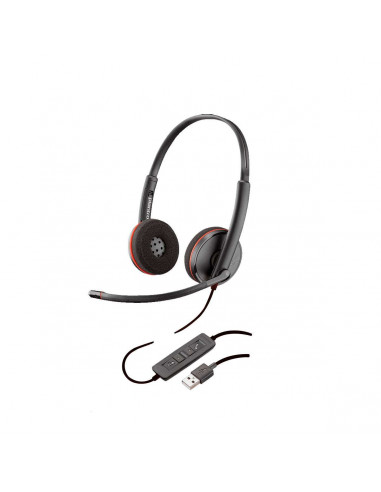Headset USB Plantronics Blackwire C3220 Cable Negro Biaural